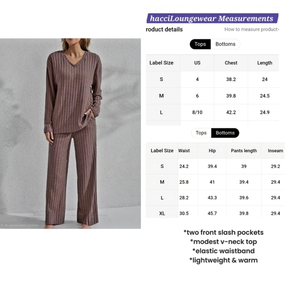 Rib Knit 2-Piece Loungewear - Picture 5 of 5